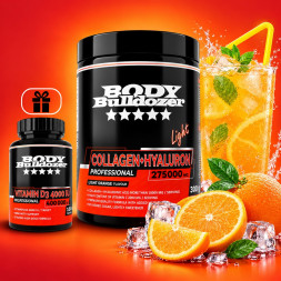 Collagen + Hyaluron Light Professional 300 g + Vitamin D3 4000 IU - BodyBulldozer