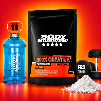 100% Creatine Professional 1000 g + Ivóüveg 2000 ml - BodyBulldozer