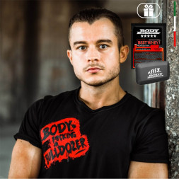 Póló ROCKSTAR 231 fekete + Tablettatartó + Best Whey 45g - BodyBulldozer