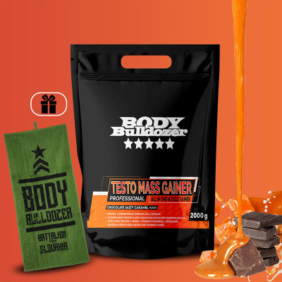 Testo Mass Gainer 2000 g + Törőlköző BATTALION zöld - BodyBulldozer