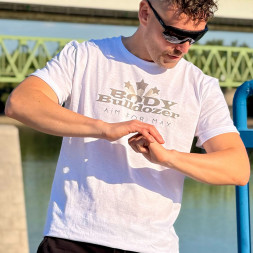 Póló AIM FOR MAX fehér - BodyBulldozer